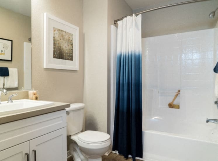 Bathroom interior at Amerige Pointe Apartments, Fullerton, California